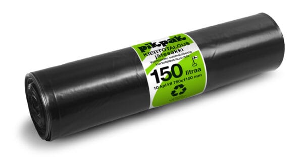 Jätesäkki 150 L musta 750 x 1150